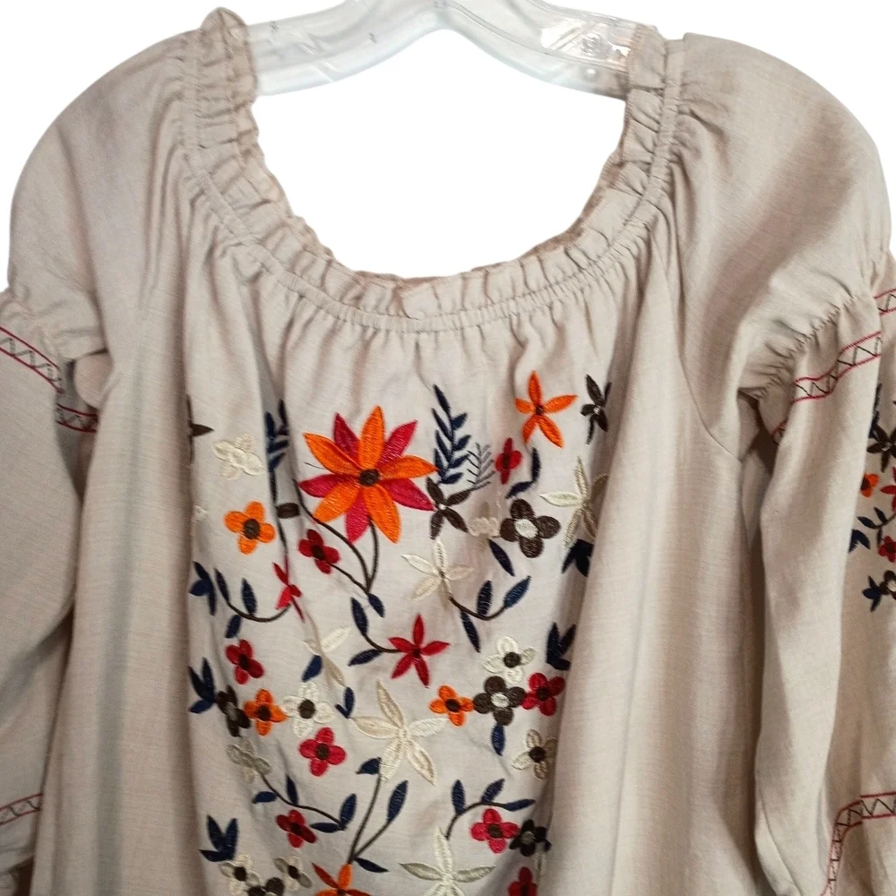 Listicle - Embroidered Floral Tunic Dress - Size Large - Picture 3 of 7